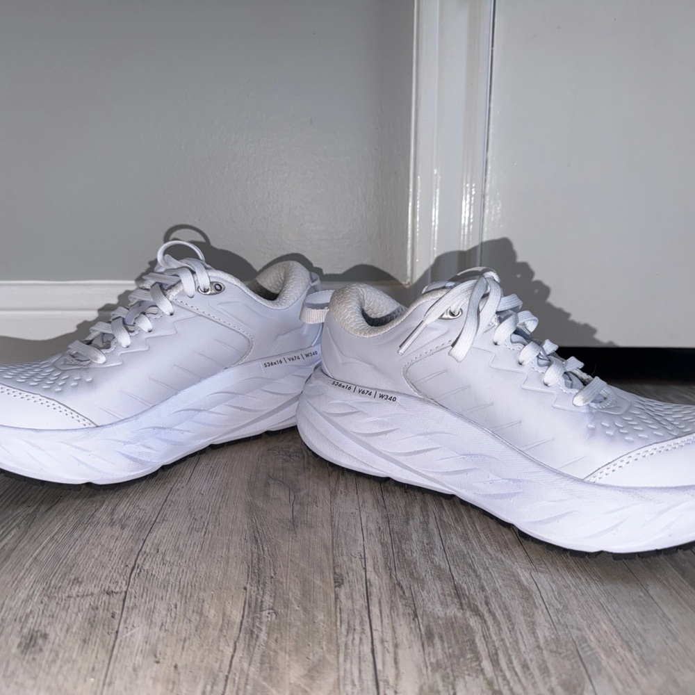 Hoka One One All-White Running Shoes